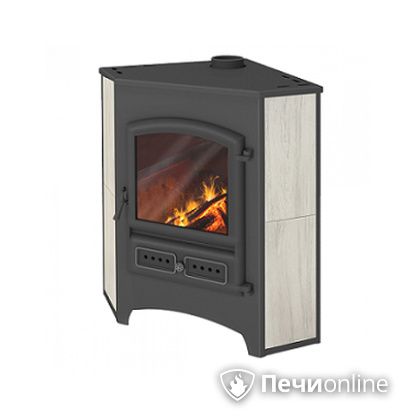 Печь-камин Этна (БКД) угловой беж. 9 кВт (150 кв.м) в Добрянке