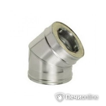 Дымоход Дымок Колено 45° с изоляцией 0,8 мм. OТFR45 200/280 в Добрянке