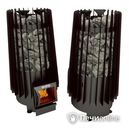 Дровяная печь-каменка GrillD Cometa Vega 180 short black в Добрянке