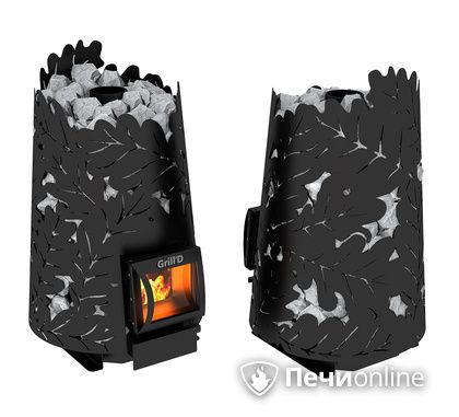Дровяная печь-каменка GrillD Dubravo 180 short black в Добрянке