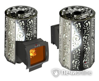 Дровяная печь-каменка GrillD Violet window long Max Жадеит 100 в Добрянке