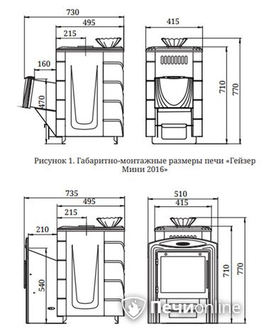 Дровяная печь-каменка TMF Гейзер Мини 2016 Inox ДН ЗК ТО антрацит в Добрянке