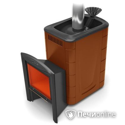 Дровяная банная печь TMF Гейзер 2014 Carbon Витра терракота в Добрянке