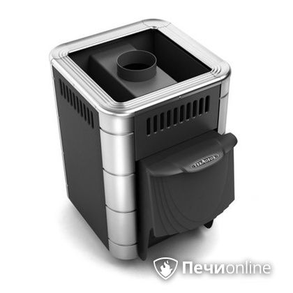 Дровяная банная печь TMF Оса Inox дверь антрацит короткий канал антрацит в Добрянке